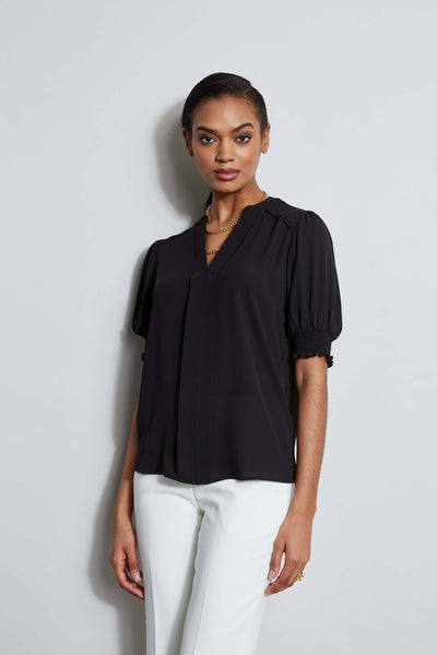 T-Tahari Split Neck Top Image 4