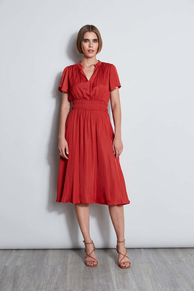 T-Tahari Flutter Sleeve Midi Dress Image 1