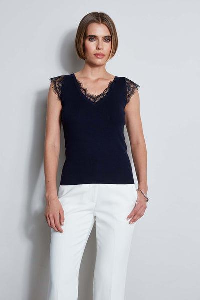 T-Tahari Lace Trim Sweater Image 1