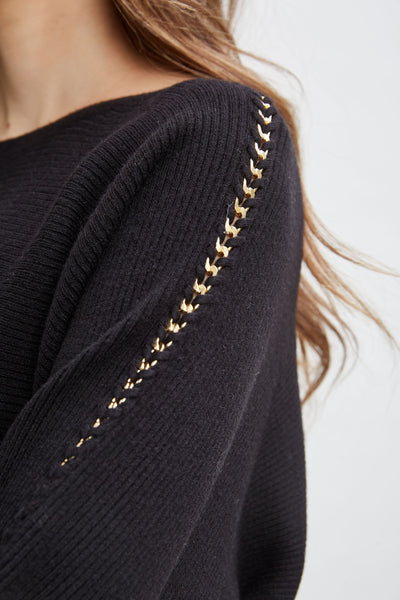 T-Tahari Chain Sleeve Sweater Image 4