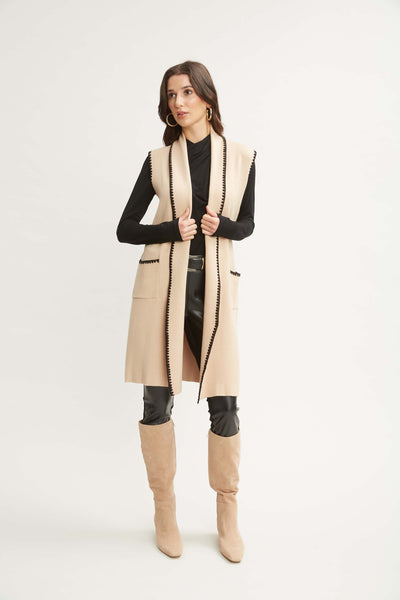 T-Tahari Stitched Sweater Vest Image 2