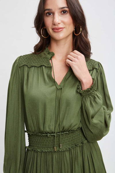 T-Tahari Smocked Airflow Dress Image 3