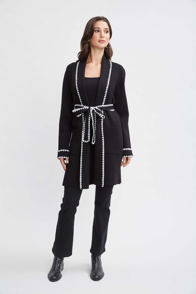T-Tahari Whipstitch Belted Cardigan Image 2