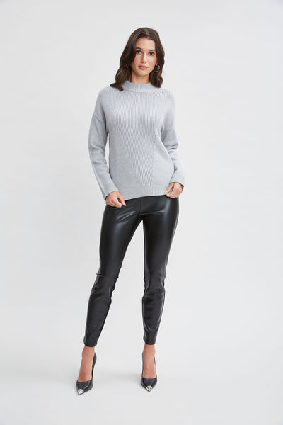 T-Tahari Mock Neck Rib Sweater Image 4