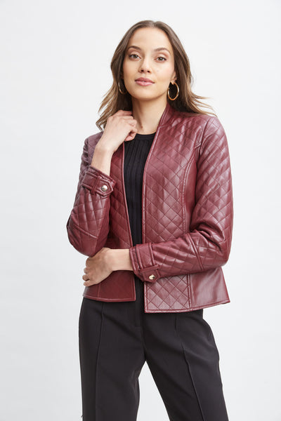 Vegan Leather Quilted Jacket Image 3