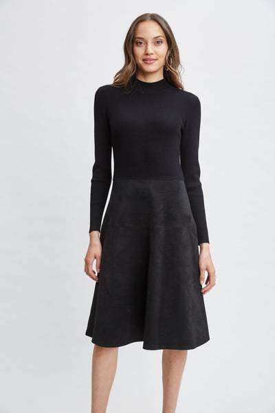 T-Tahari Vegan Suede Knit Dress Image 2
