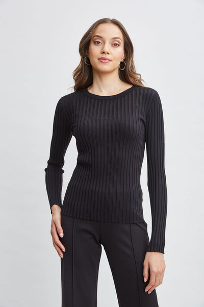 T-Tahari Rib Mesh Sweater Image 1