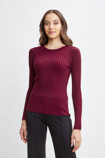 T-Tahari Rib Mesh Sweater Image 1