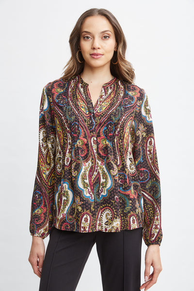 T-Tahari Paisley Split Neck Shirt Image 1