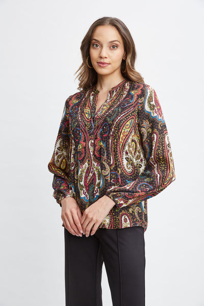 T-Tahari Paisley Split Neck Shirt Image 3