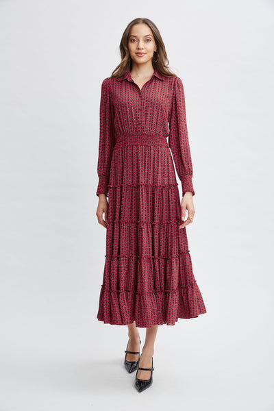 T-Tahari Printed Shirt Dress Image 1