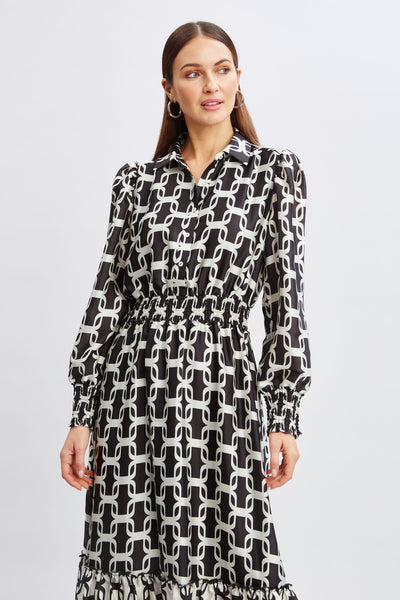 T-Tahari Geometric Chain Shirt Dress Image 2