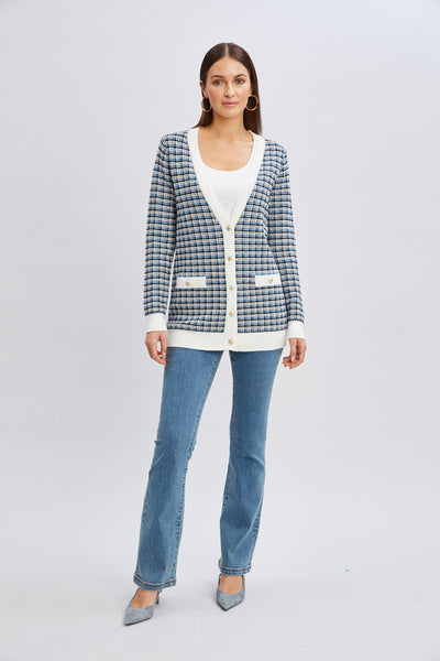 T-Tahari Plaid Cardigan Image 2