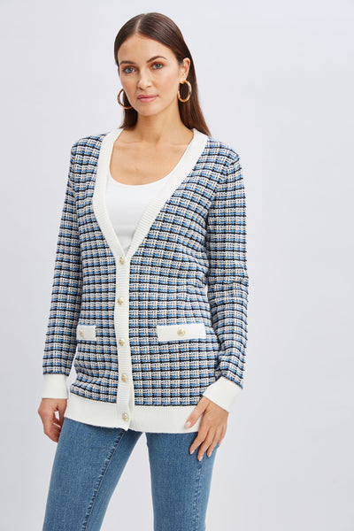 T-Tahari Plaid Cardigan Image 3