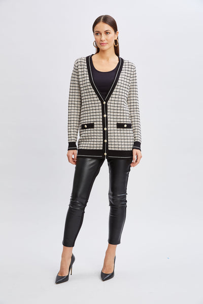 T-Tahari Plaid Cardigan Image 4
