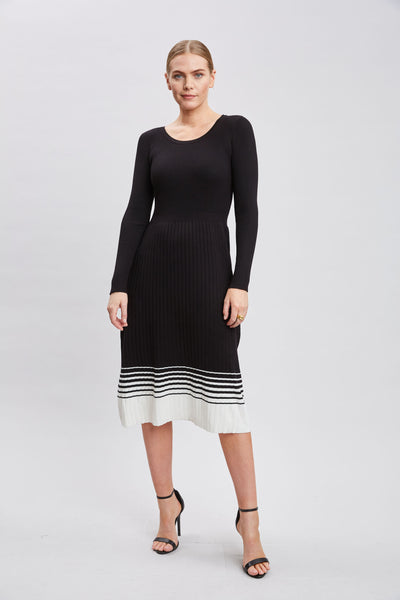 T-Tahari Stripe Hem Dress Image 1