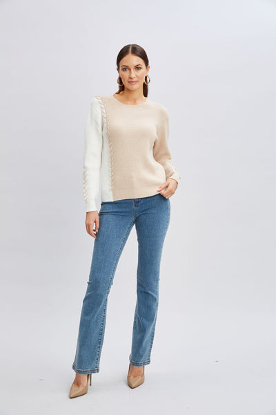 T-Tahari Colorblock Stitch Sweater Image 2