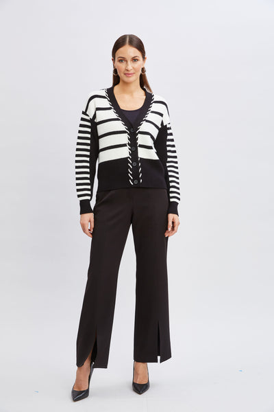 T-Tahari Stripe Stitch Cardigan Image 3