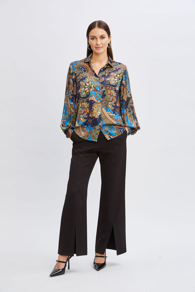 T-Tahari Royal Paisley Button Down Image 4