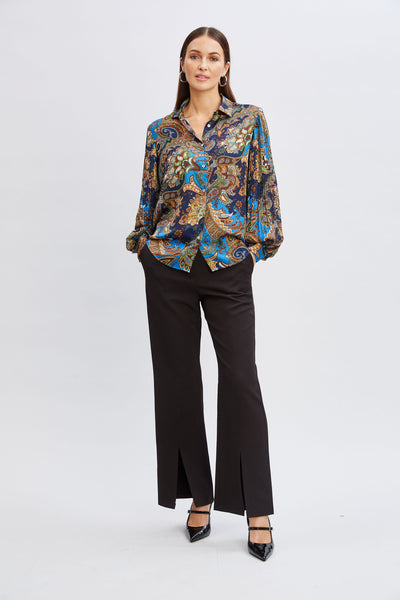 T-Tahari Royal Paisley Button Down Image 3