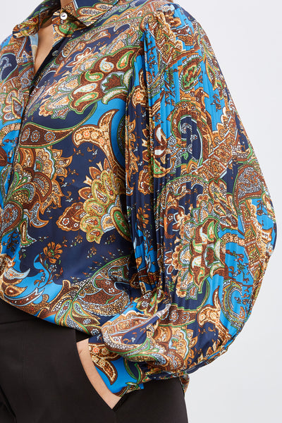 T-Tahari Royal Paisley Button Down Image 5