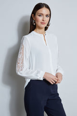 T-Tahari Lace Sleeve Shirt