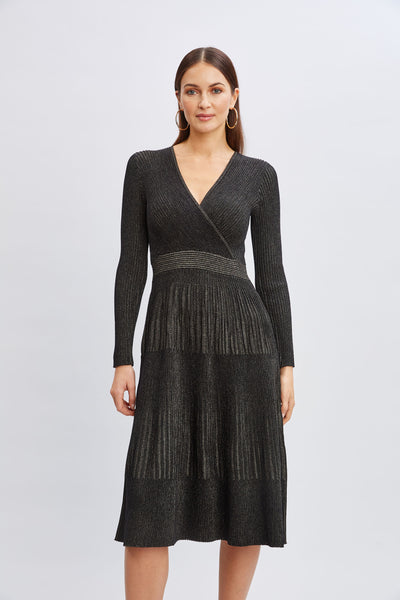 T-Tahari Lurex Mock Wrap Sweater Dress Image 2