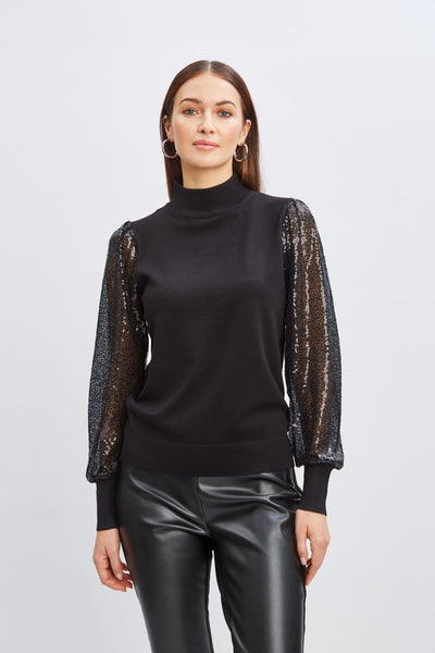 T-Tahari Sequin Sleeve Sweater Image 1