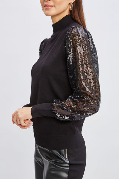 T-Tahari Sequin Sleeve Sweater Image 4
