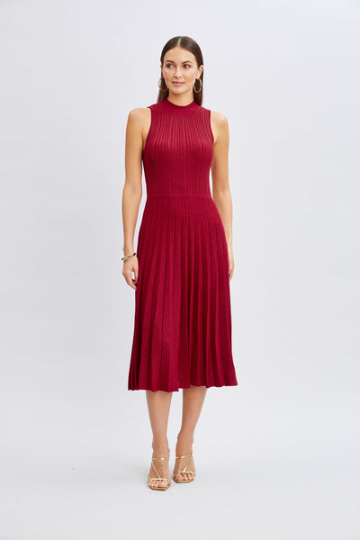 T-Tahari Metallic Mock Neck Dress Image 3