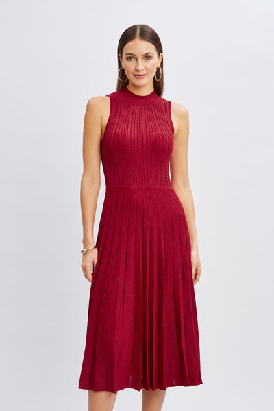 T-Tahari Metallic Mock Neck Dress Image 2