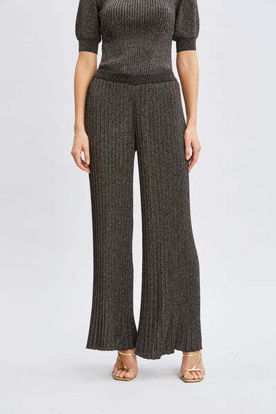 T-Tahari Metallic Wide Leg Pant Image 3