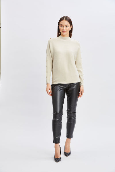 T-Tahari Crystal Sleeve Lurex Sweater Image 4