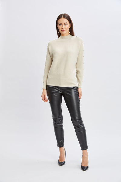 T-Tahari Crystal Sleeve Lurex Sweater Image 2