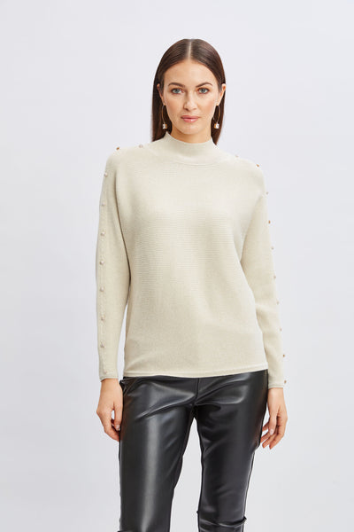 T-Tahari Crystal Sleeve Lurex Sweater Image 1