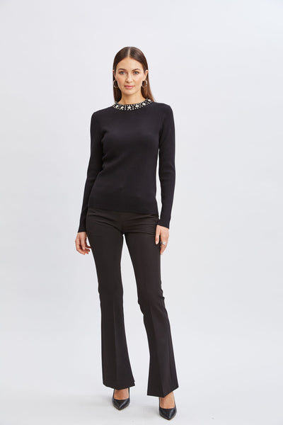T-Tahari Mock Pearl Neck Sweater Image 2