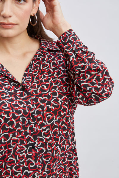 T-Tahari Heart Link Print Shirt Image 5