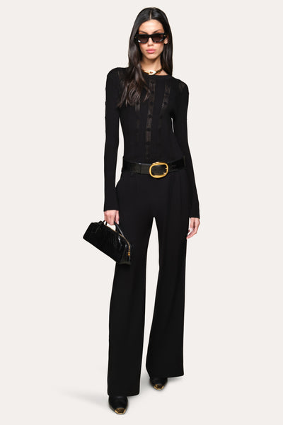 Silk Pointelle Sweater Image 2