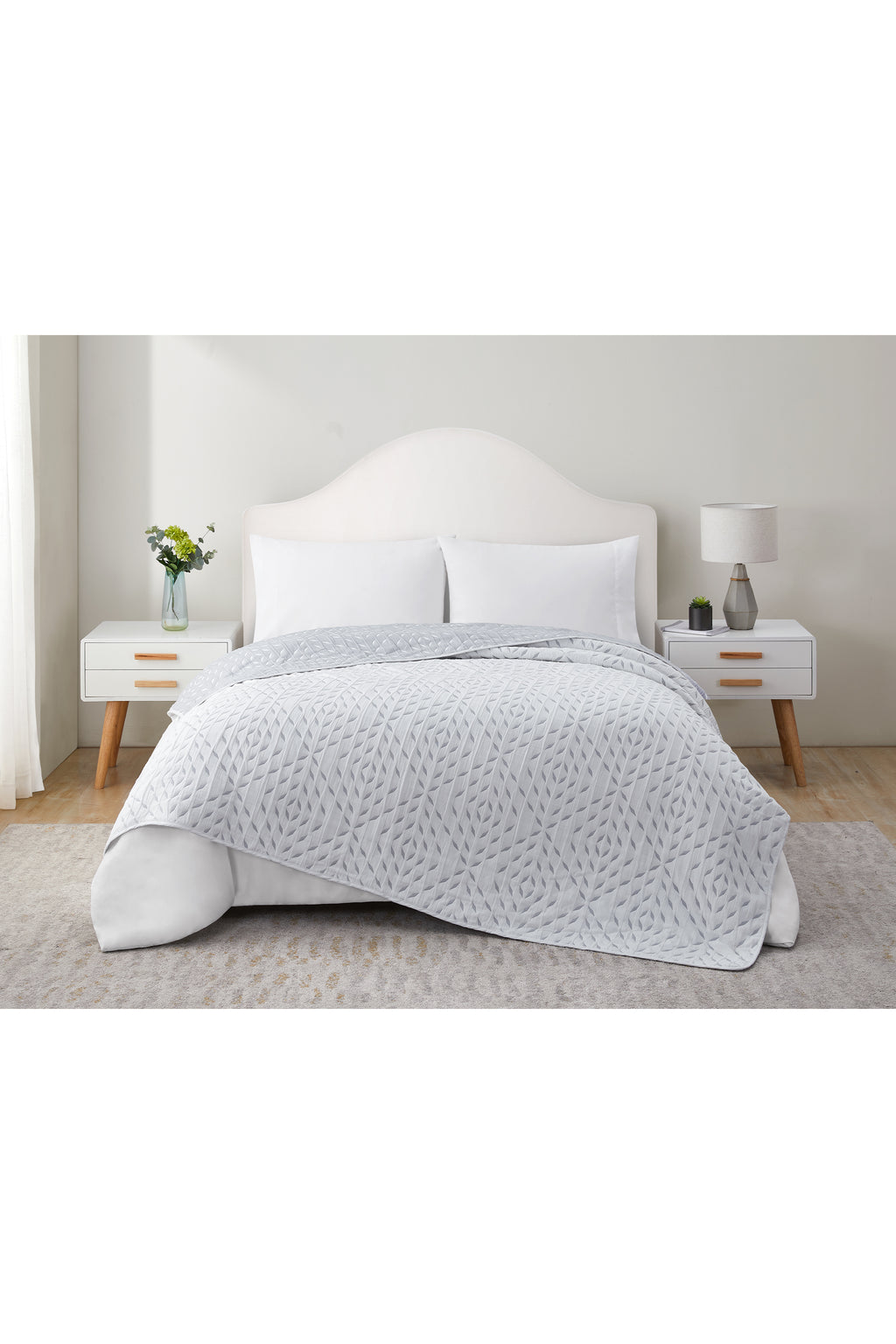 Tahari Home - Queen Coverlet, Reversible Cotton Rich Bedding, Lightweight  Comfort for All Seasons (Wren Grey/White, Queen) : : Home