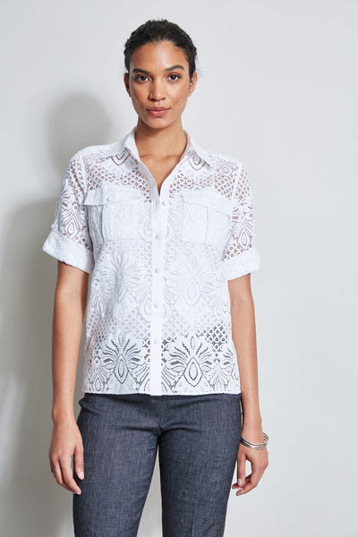 Short Sleeve Lace Utility Shirt Image 1