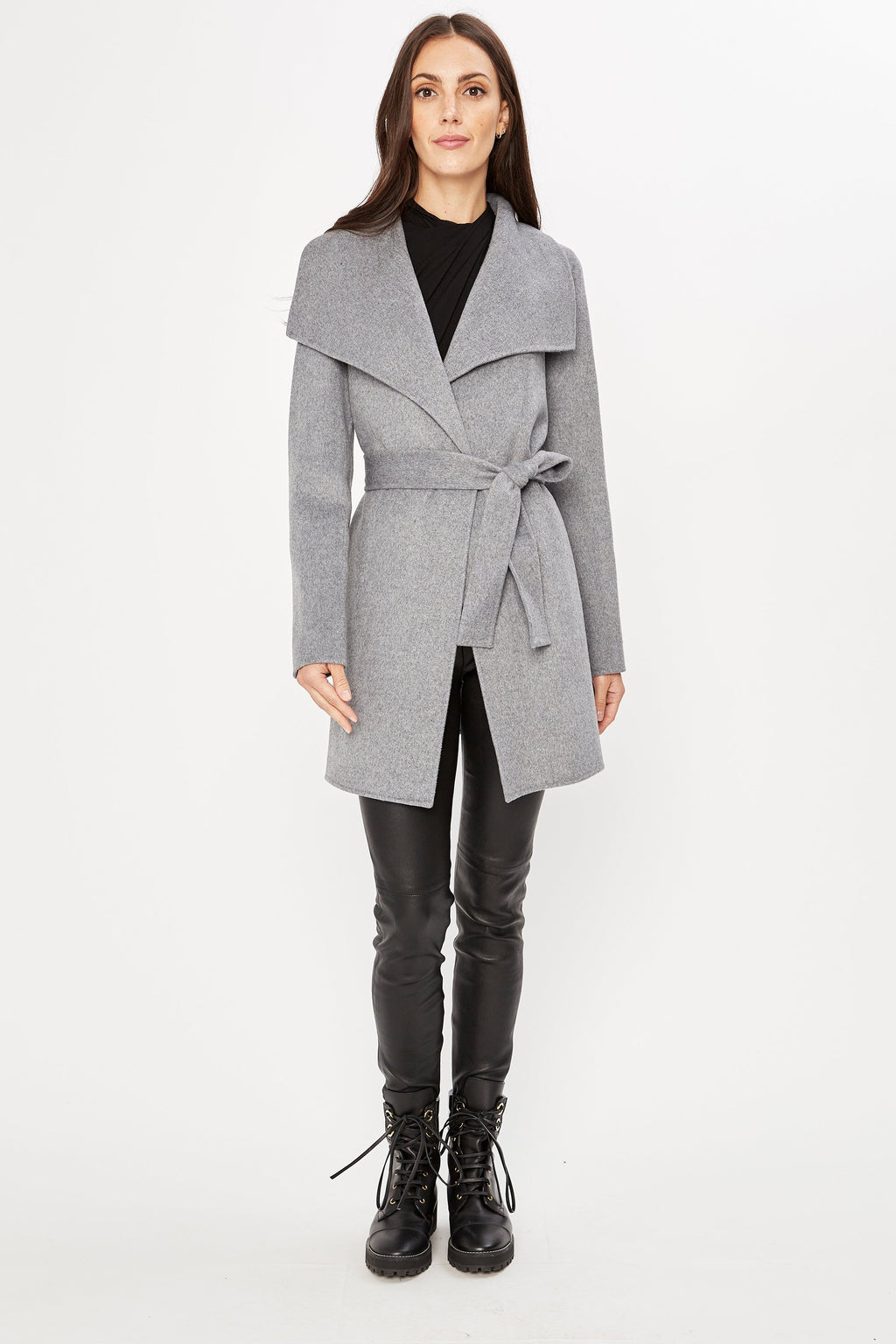 Tahari Double Face Lightweight Wool Wrap Coat – Elie Tahari