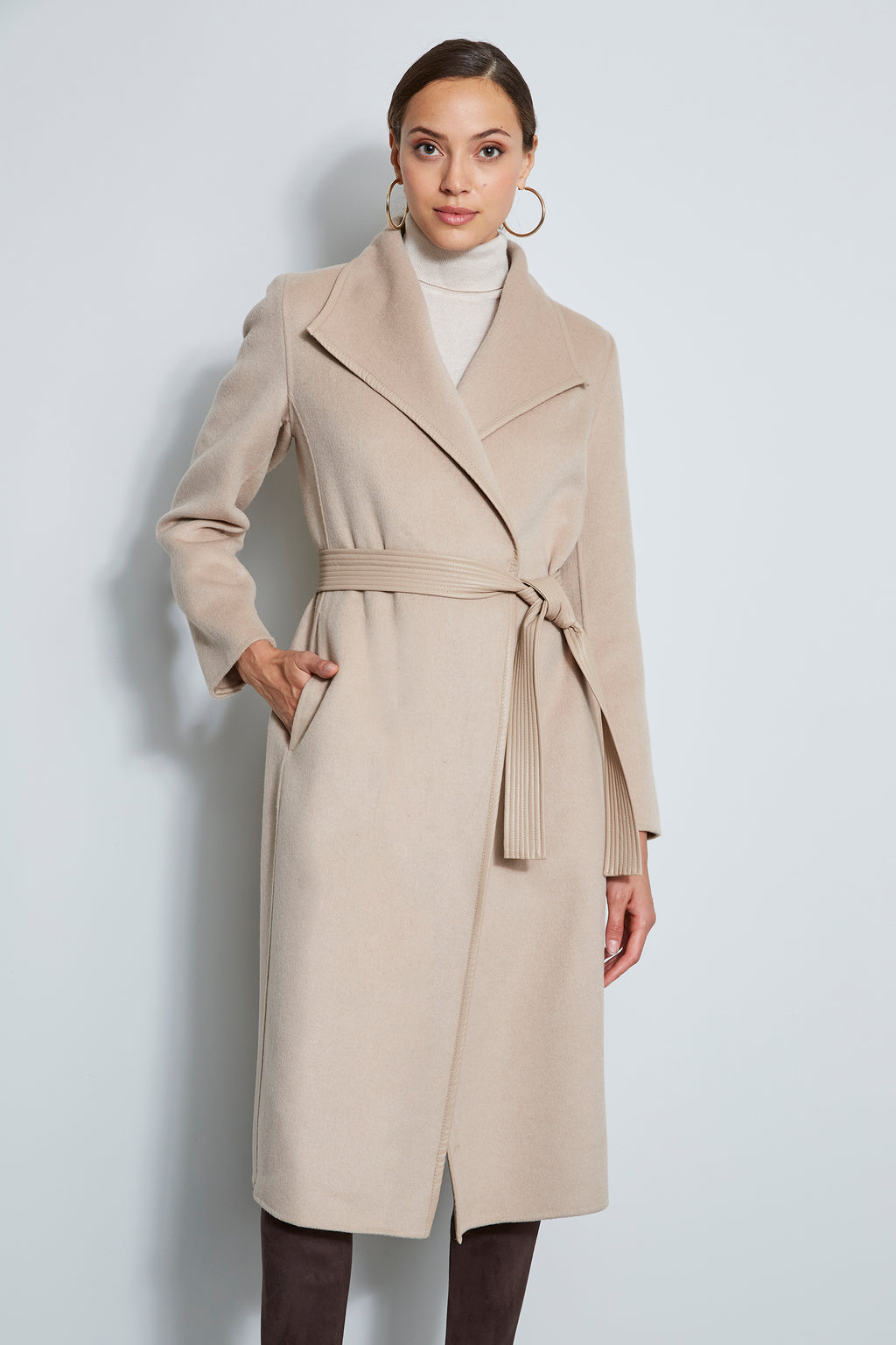 Beige wool overcoat online