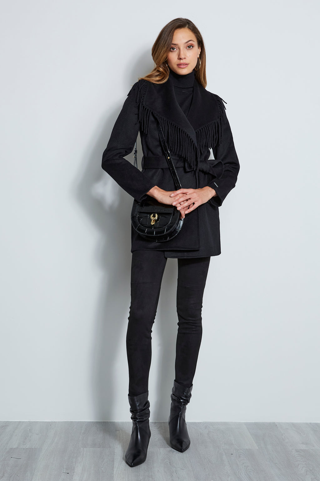Tahari black sales coat