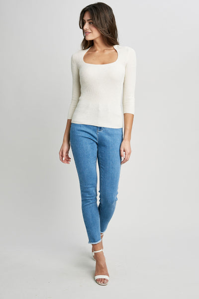 Silk/Cashmere Contour Sweater