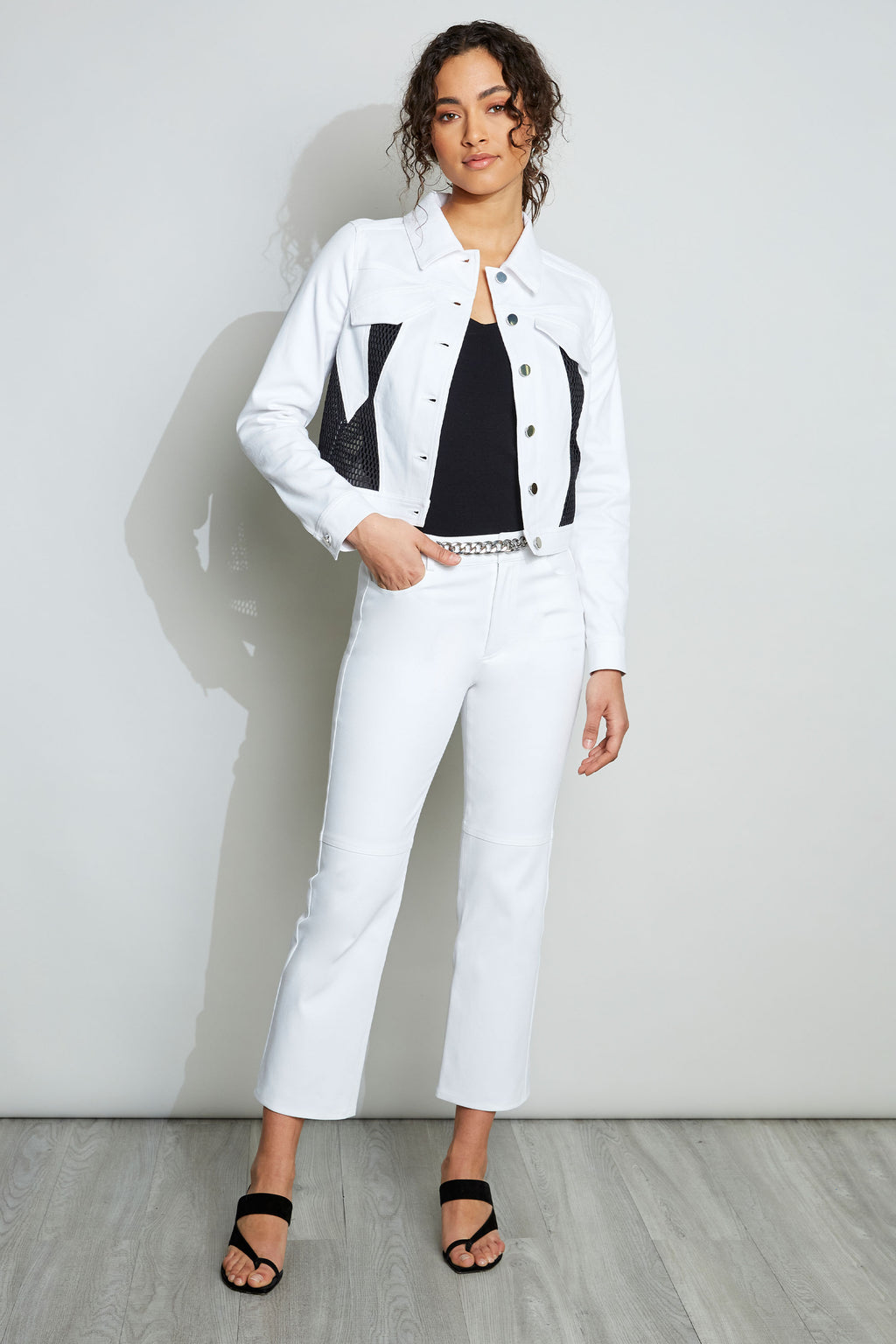 Ella and Cherry Tara White Denim Stretch Jacket Colour: White, Size: x