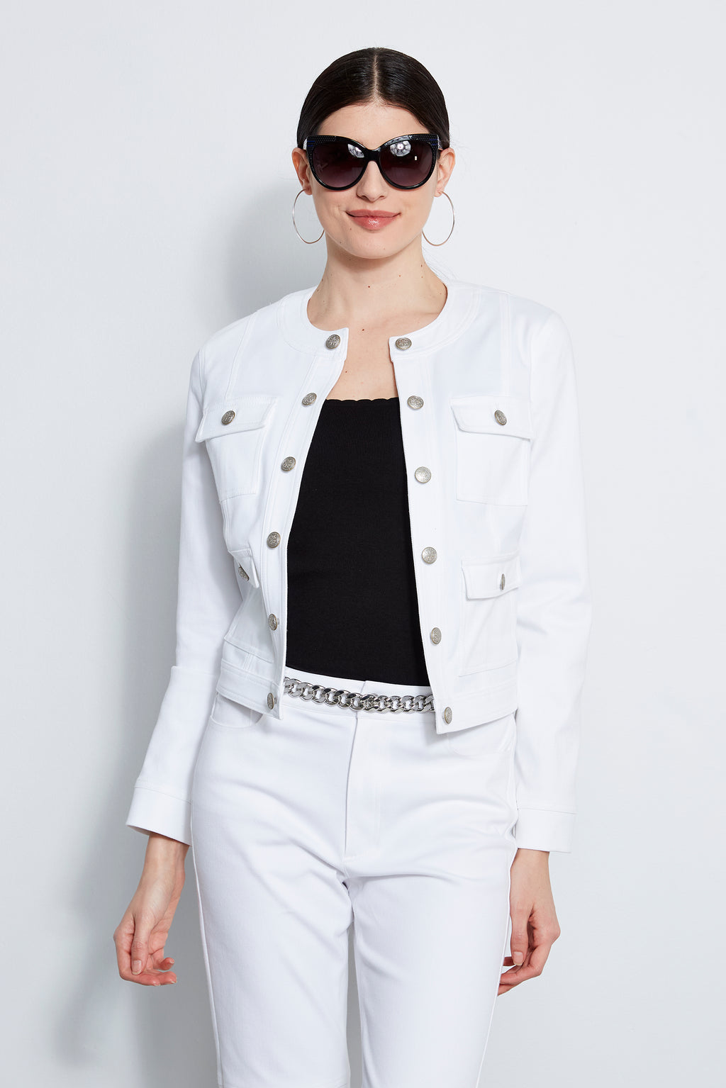 Short white deals denim jacket