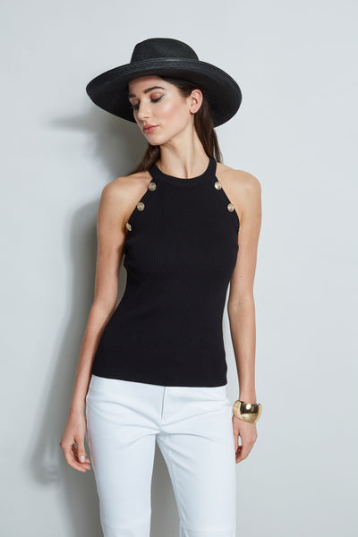 Halter Button Rib Tank Image 4