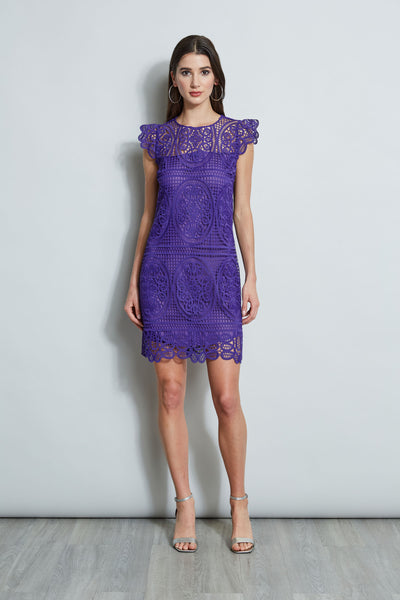 Lace Flutter Sleeve Dress Image 4