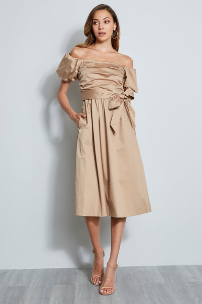 Topaz Off-Shoulder Midi Dress Image 1