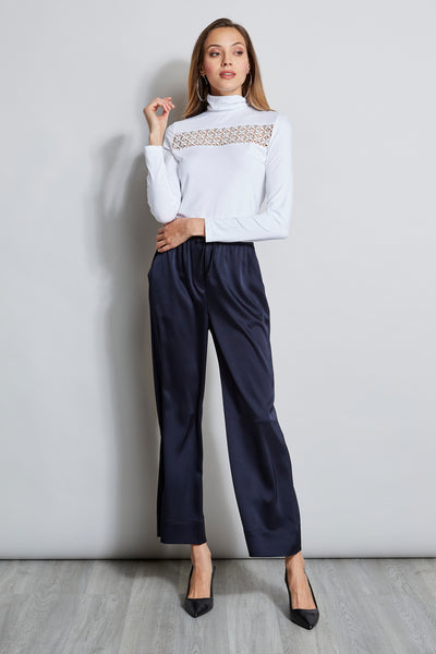 Lace Insert Turtleneck Knit Image 2